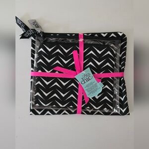 Lota Chic Cosmetic Travel Bag Set – 3 Piece, Chevron Print, New with Tags
